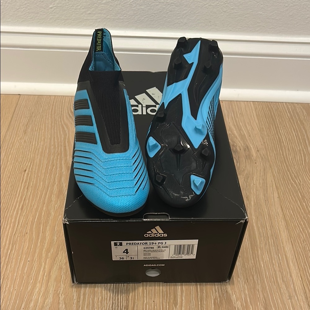 Adidas Predator 19+ FG SoccerCleats Cyan/Black.Size 4 Men’s/Kid’s or 5.5 Women’s